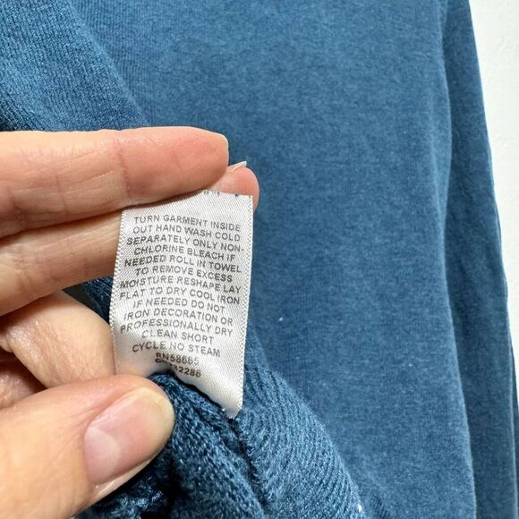 Caslon Cardigan Sweater Floral Blue Button Up Cashmere Blend Knit Womens sz XS - Picture 4 of 8